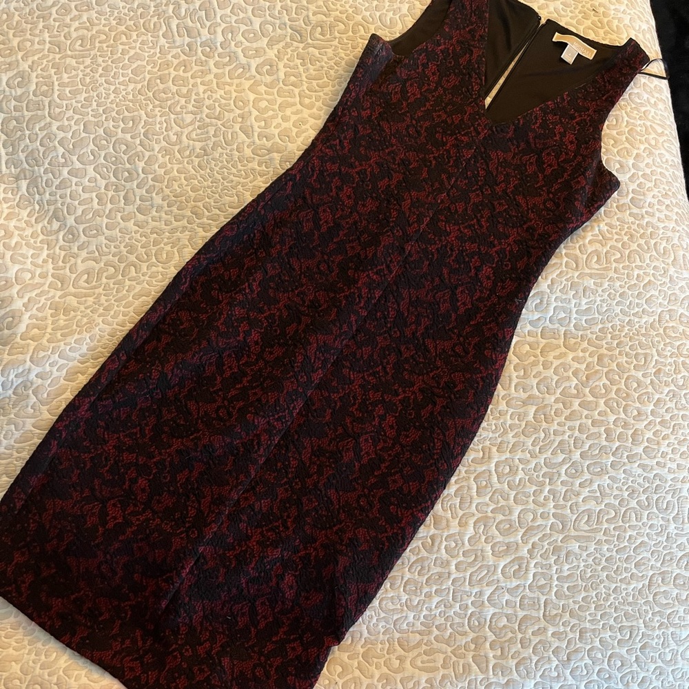 Pretty Michael Kors Red and Black Lace Dress